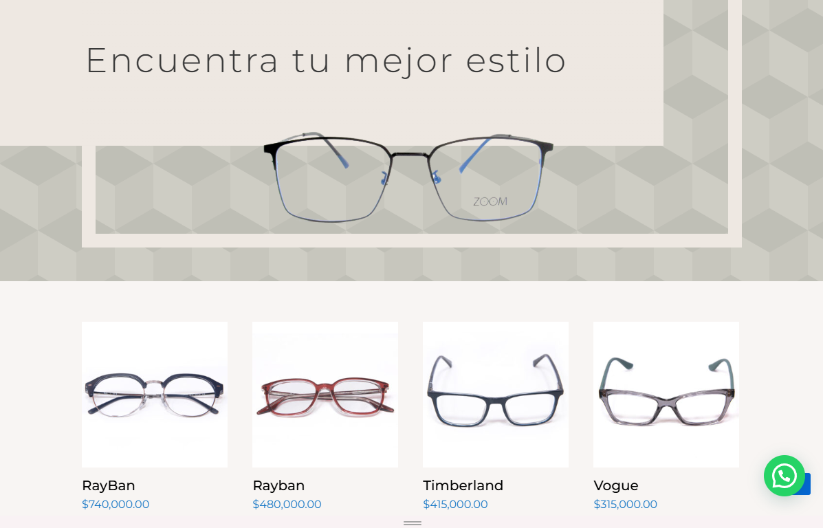 Tienda virtual Óptica Visión Santander — Grupo AndarColombia